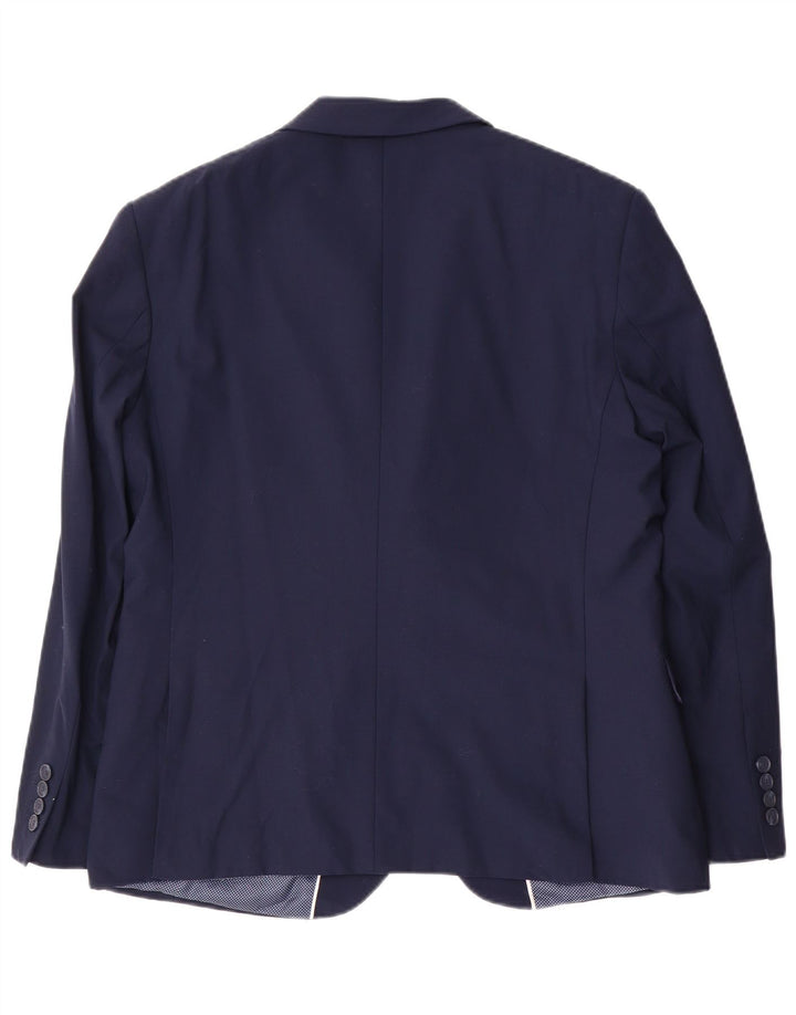Jachetă pentru bărbați Marks & Spencer, scurtă, cu 2 nasturi, UK 42 XL Lână bleumarin