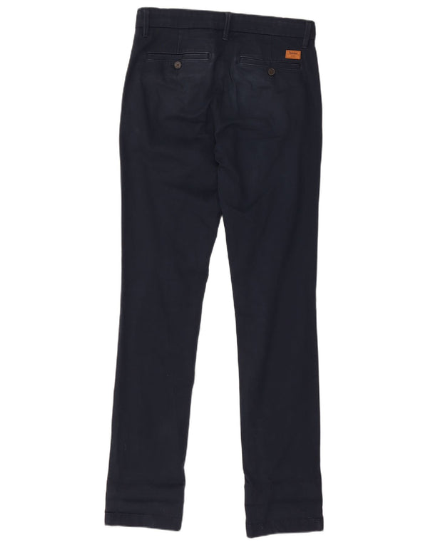 Timberland Mens Slim Chino Trousers W30 L34 Navy Blue Cotton