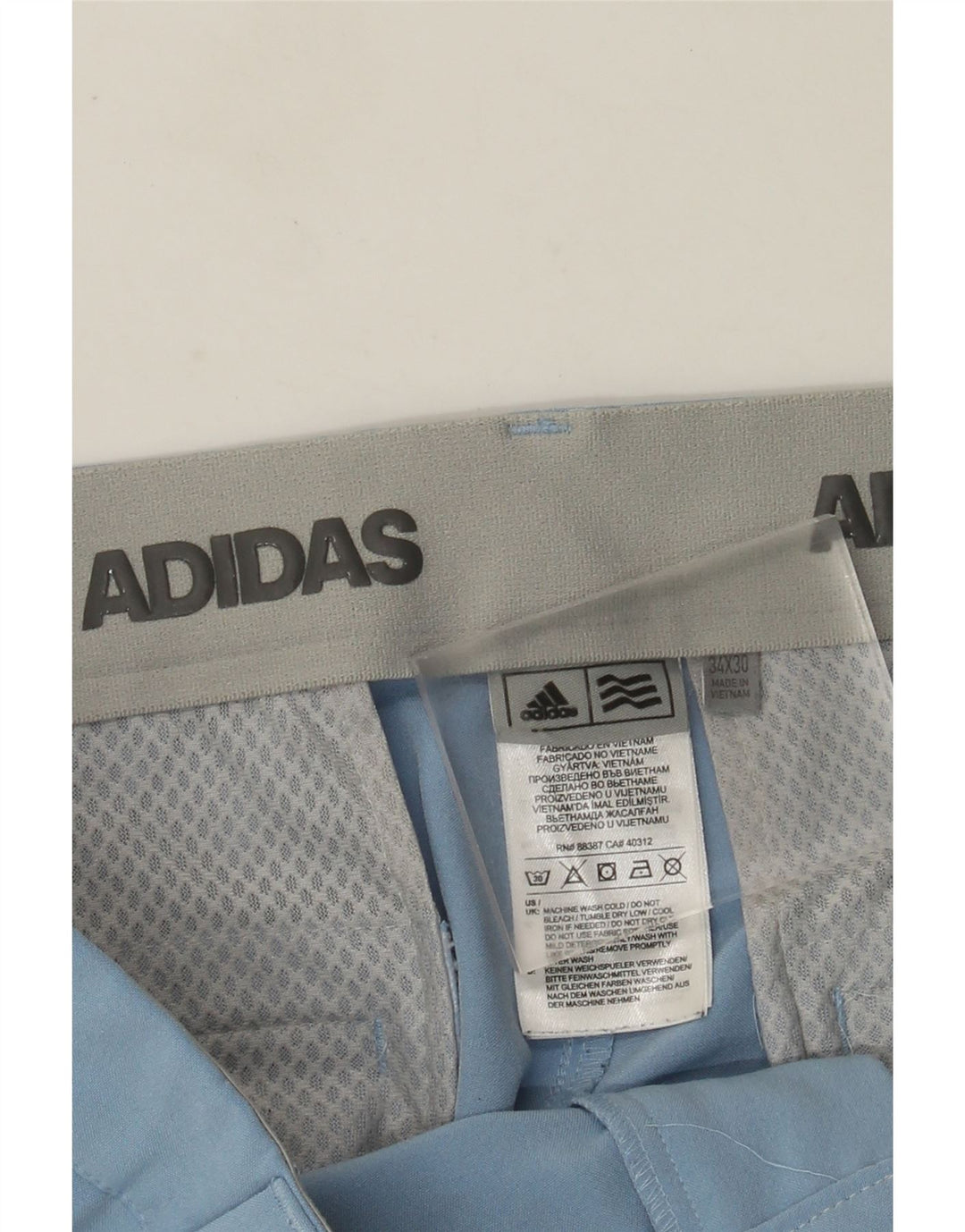 Pantaloni casual drepti pentru bărbați Adidas W34 L30 poliester albastru