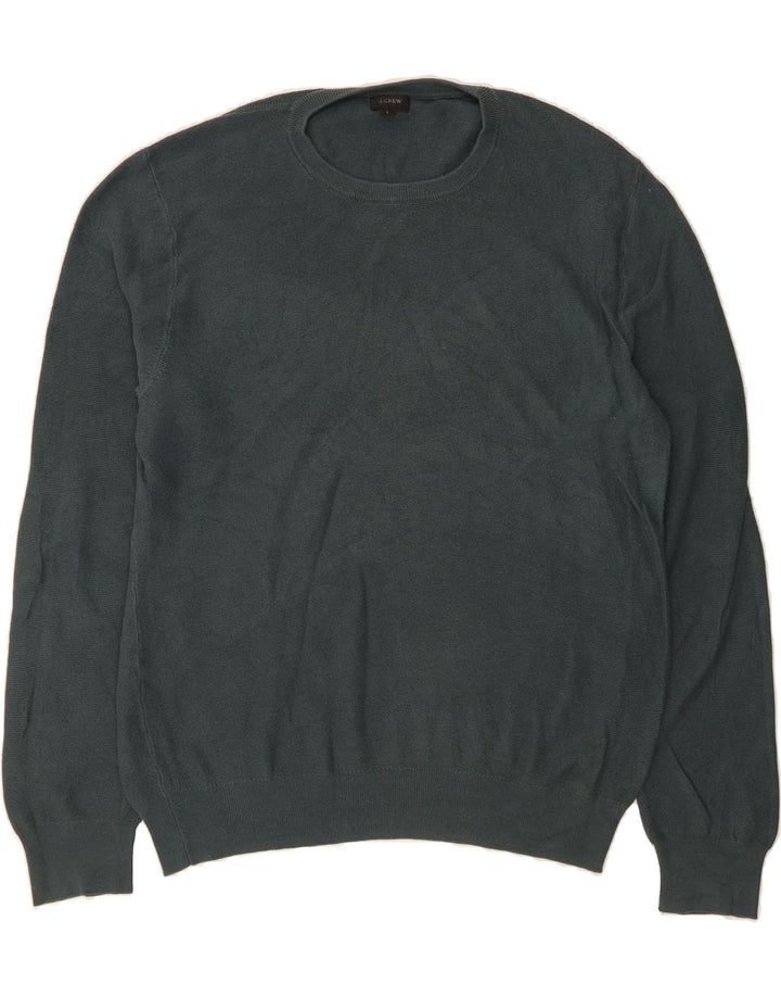 J. CREW Mens Crew Neck Jumper Sweater Large Green Cotton Vintage J. Crew and Second-Hand J. Crew from Messina Hembry 