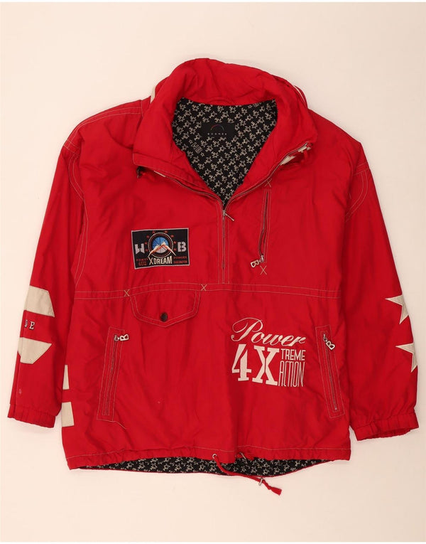 BOGNER Jachetă Anorak cu grafică pentru bărbați UK 42 XL Poliester color bloc roșu