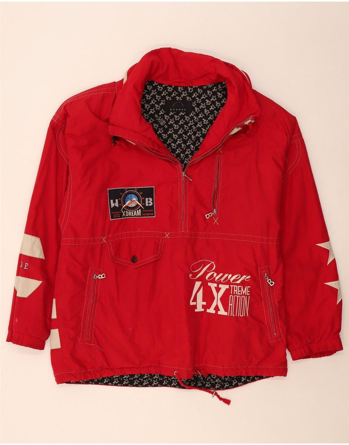 BOGNER Jachetă Anorak cu grafică pentru bărbați UK 42 XL Poliester color bloc roșu