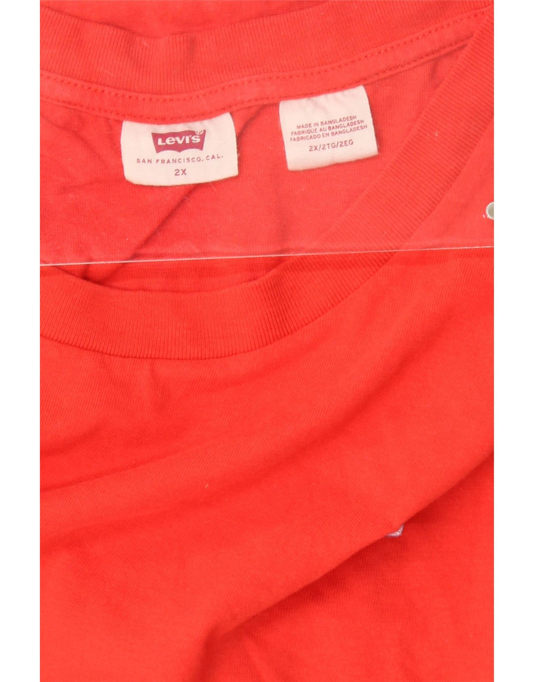 LEVI'S Mens T-Shirt Top 2XL Red Vintage Levi's and Second-Hand Levi's from Messina Hembry 