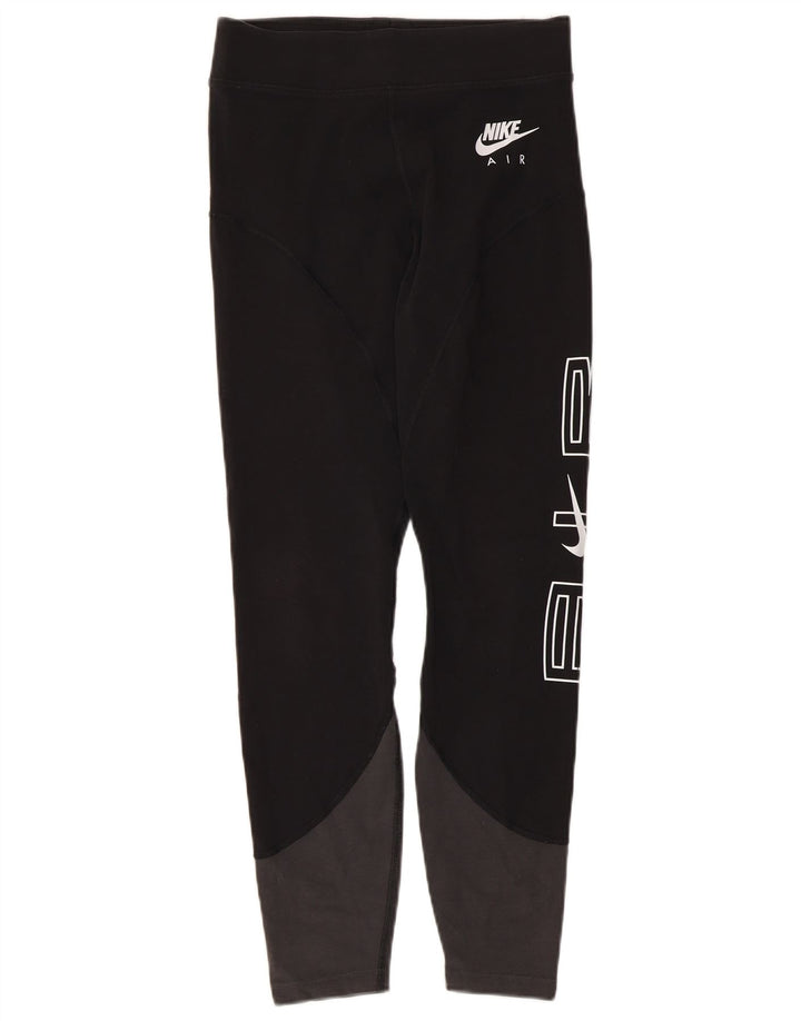 Leggings grafic Nike pentru femei UK 12, mediu negru, bumbac color bloc