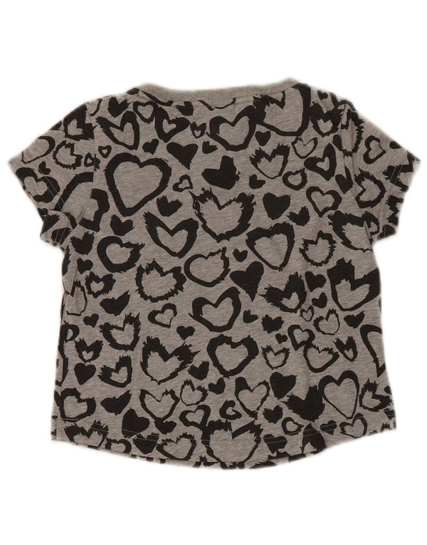 Tricou grafic Adidas Fete Top 9-10 Ani Gri Poliester Heart