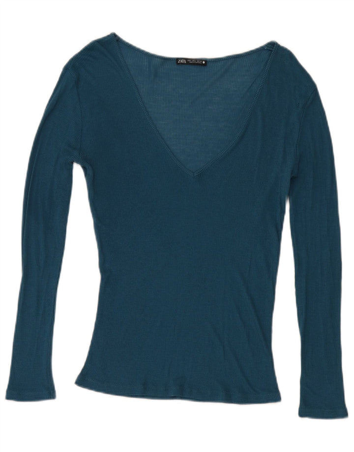 Top pentru femei Zara cu mânecă lungă UK 14 Large Blue