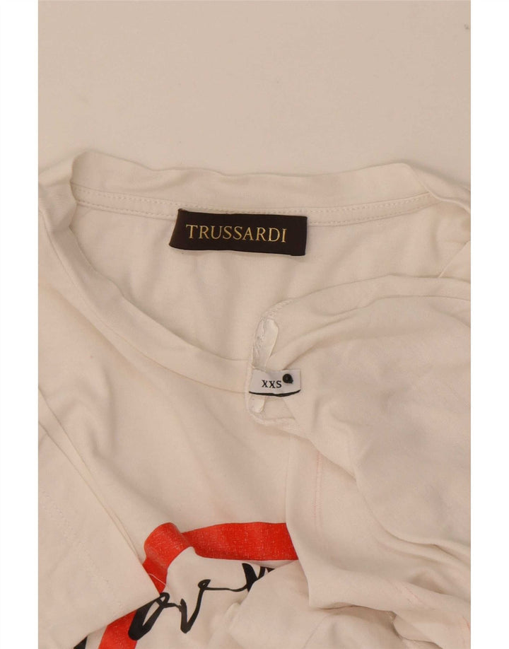 Tricou grafic Trussardi pentru bărbați Top 2XS alb