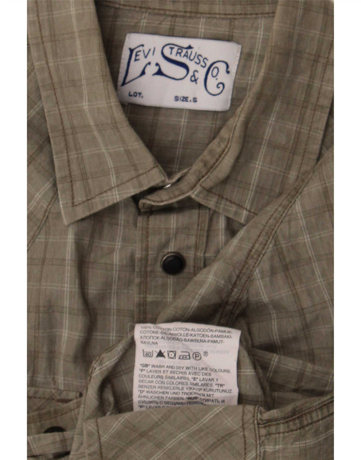 Cămașă Western pentru bărbați Levi's, bumbac cu carouri mici, verde