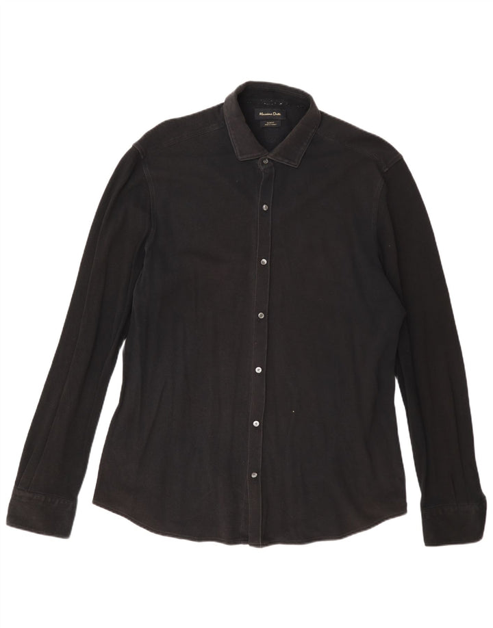 Cămașă Massimo Dutti pentru bărbați slim fit XL negru