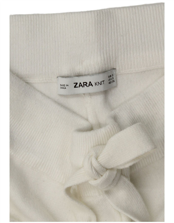 Pantaloni de trening Zara pentru femei Crop Pantaloni de jogging UK 10 Small White