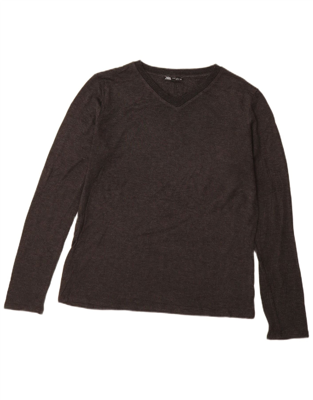 Top femei ZARA cu mânecă lungă UK 18 XL gri acrilic