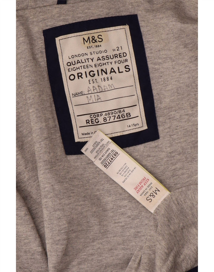 Jachetă de vânt cu glugă Marks & Spencer pentru băieți, 14-15 ani, bleumarin