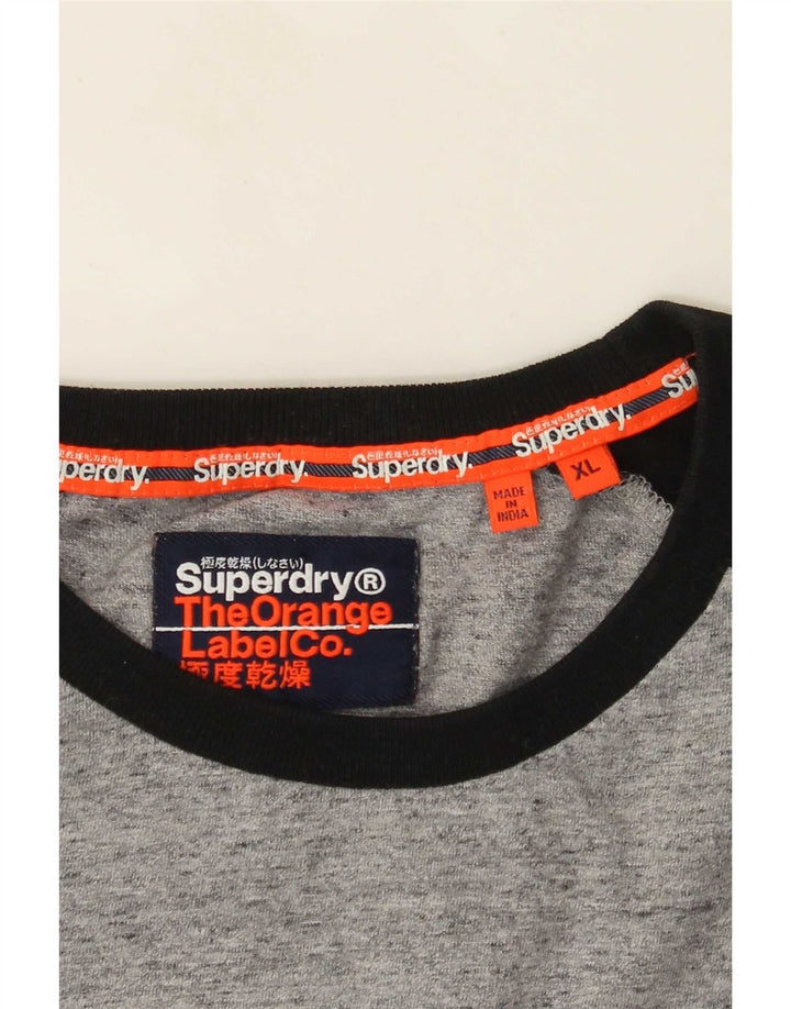 Top pentru bărbați Superdry cu mânecă lungă XL gri Colorblock