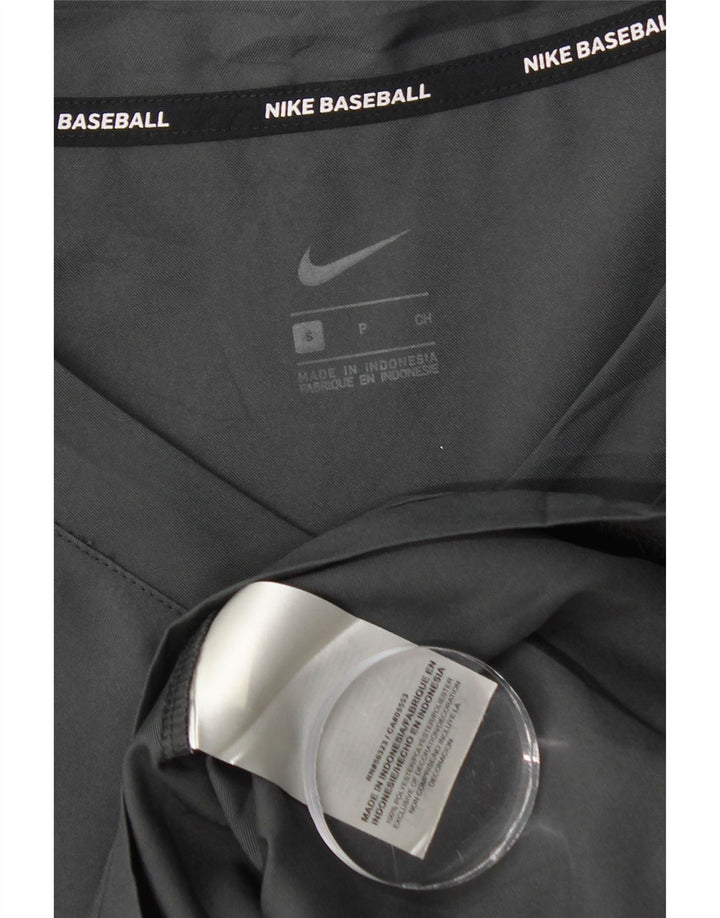 Top de baseball Nike pentru bărbați cu mânecă lungă, gri, poliester