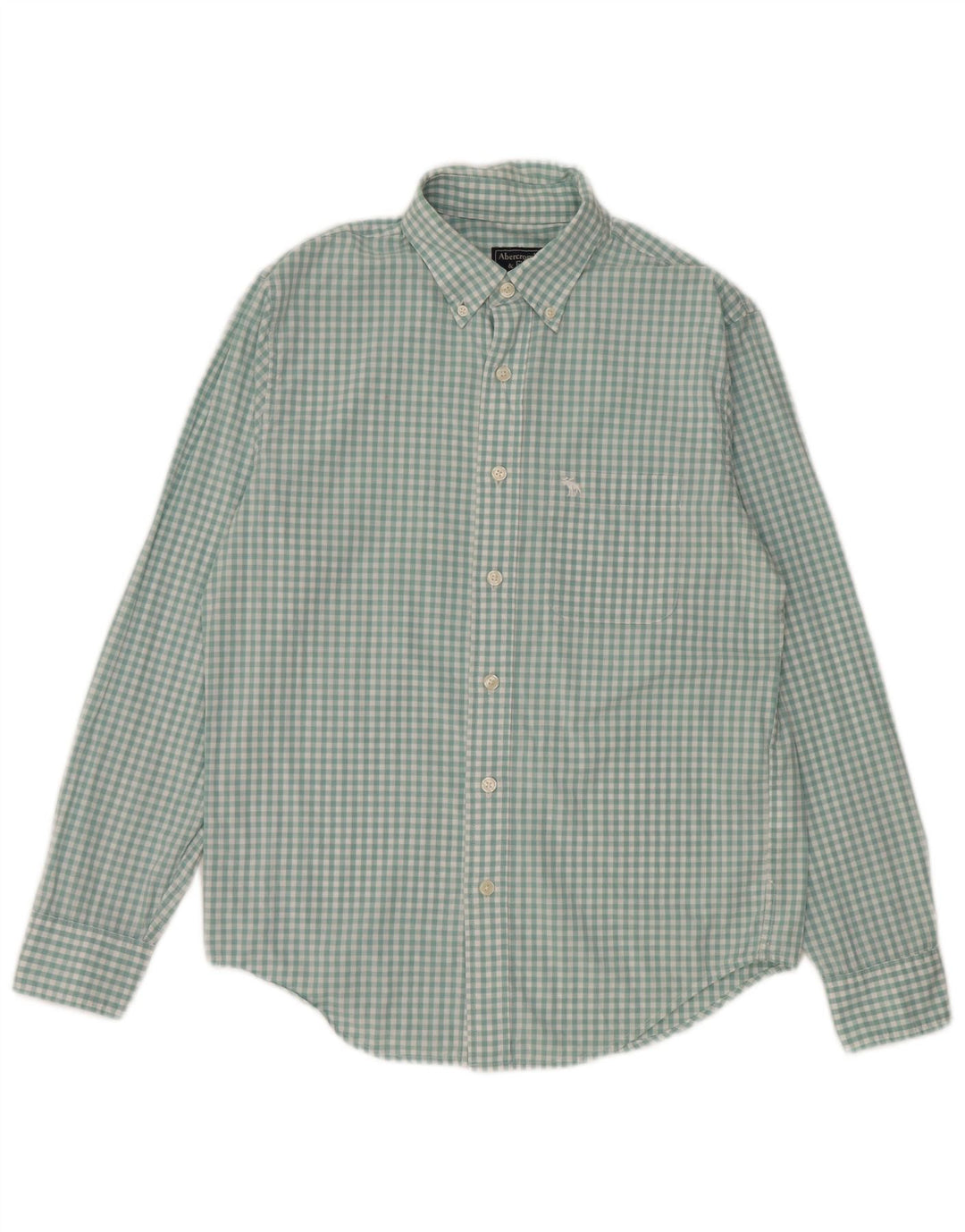 Cămașă pentru bărbați Abercrombie & Fitch, bumbac, verde, vichy