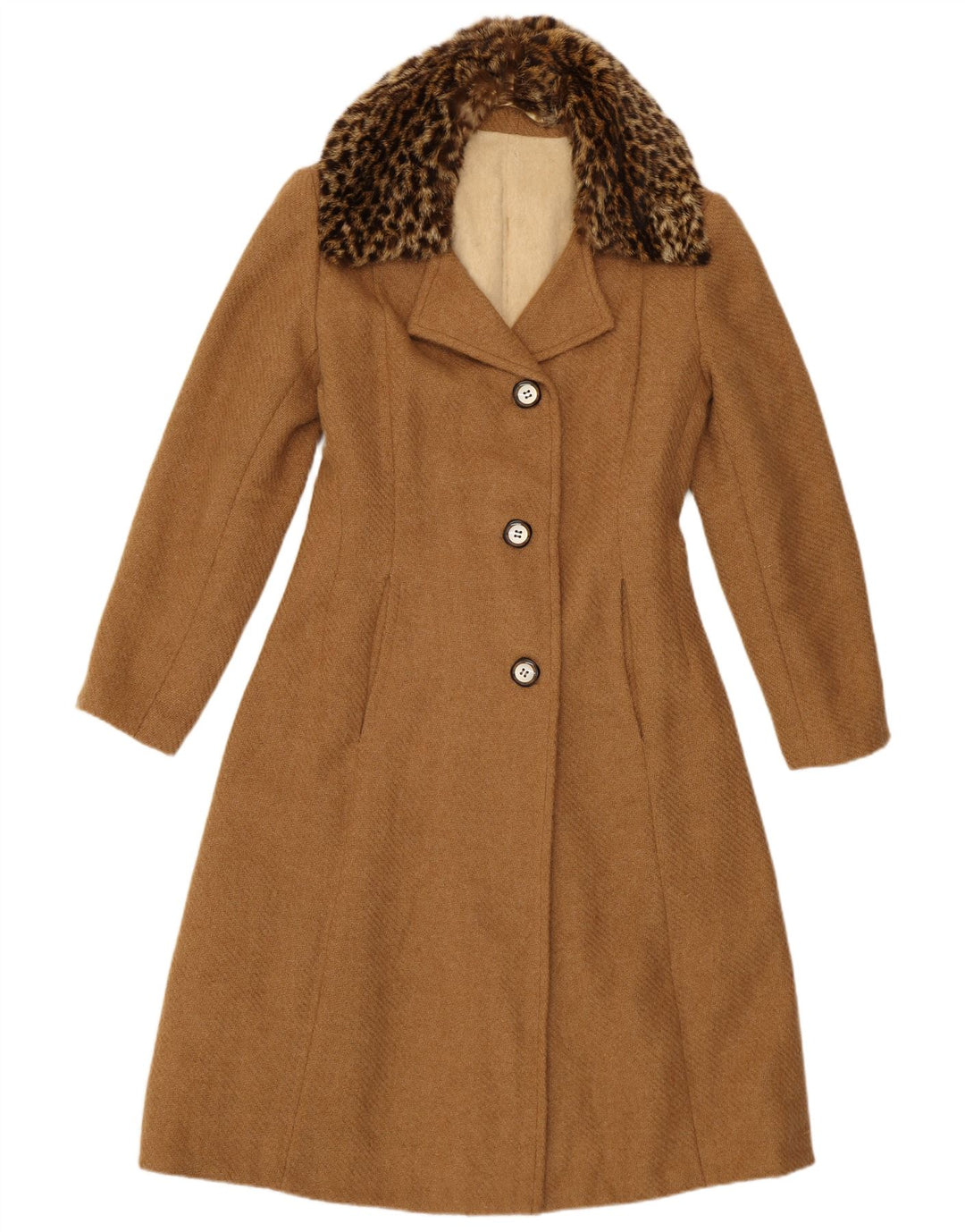 Pardesiu vintage pentru femei UK 10 mic maro