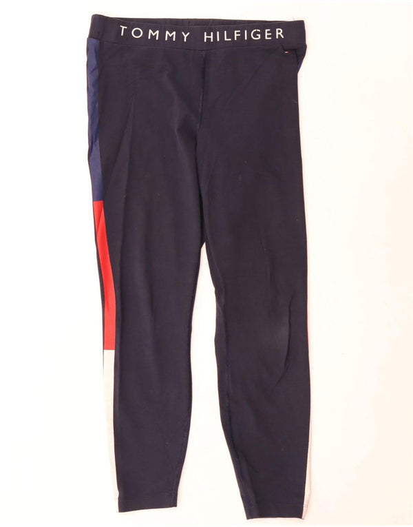 Leggings cu grafică Tommy Hilfiger pentru femei UK 14, mari, bleumarin, color block