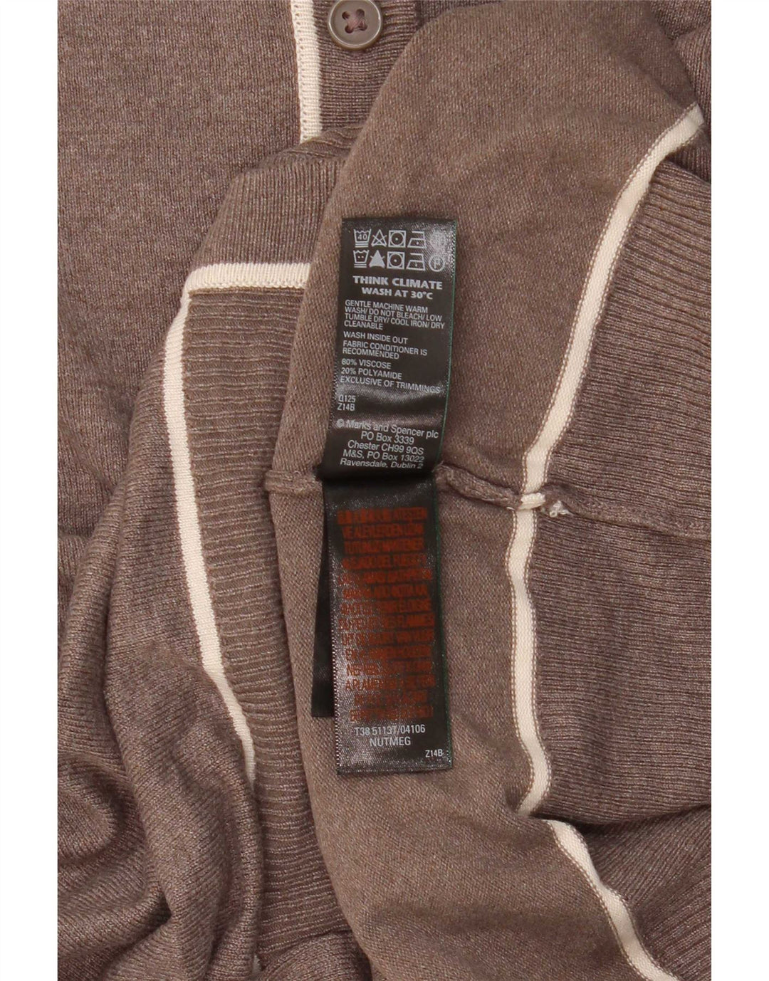 Pulover cardigan pentru femei Marks & Spencer UK 10 mic maro viscoză