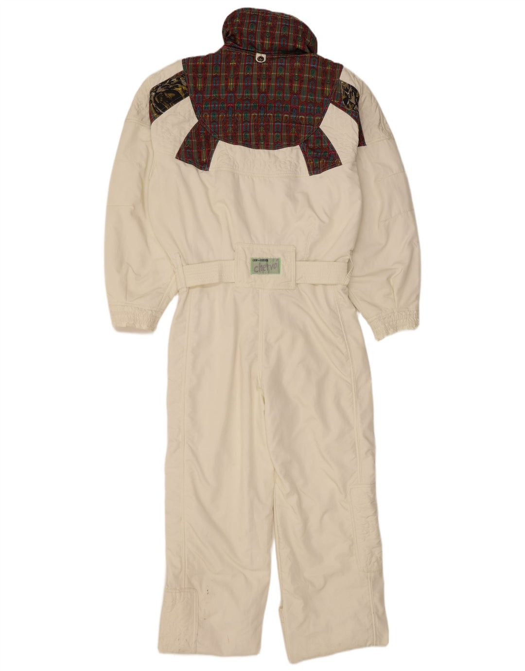 Salopetă de schi pentru femei CHERVO IT 42 Poliamidă cu carouri alb mediu