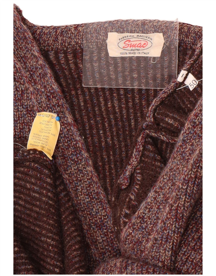 Pulover Cardigan Vintage pentru Barbati IT 50 Lână Mov Mediu