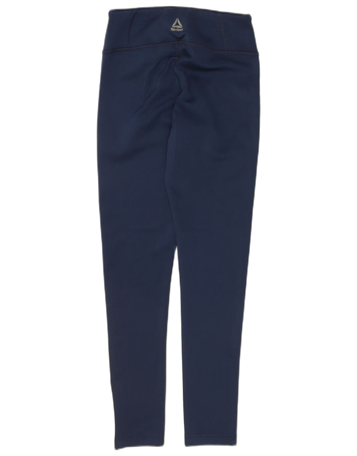 Leggings pentru damă REEBOK UK 8/10, poliester, albastru, mic