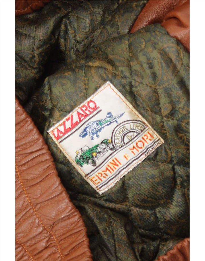 Jachetă de piele vintage pentru femei UK 14 mare maro