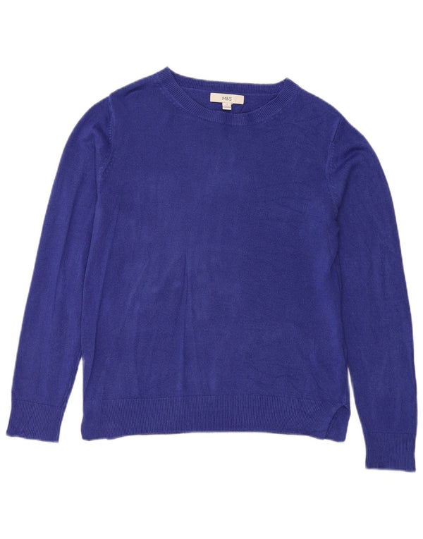 Pulover pentru femei Marks & Spencer cu decolteu cu barca UK 14 Medium Blue Acrylic