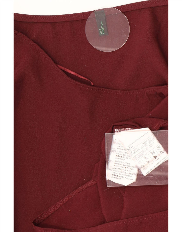 Rochie oversize pentru femei Benetton UK 10 Poliester Burgundy mic
