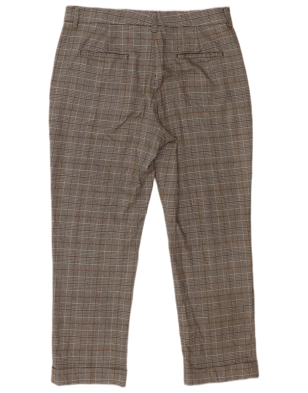 Pantaloni tăiați pentru femei Zara EU 40 Mediu L30 L25 Gri Houndstooth