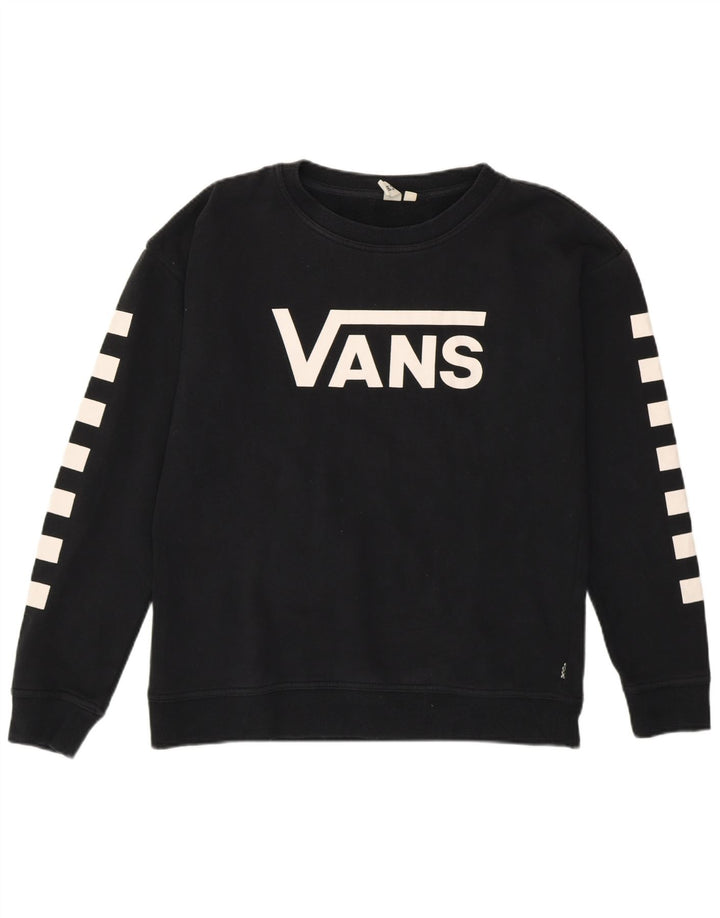 Hanorac grafic pentru femei Vans Pulover mic, negru, geometric, bumbac