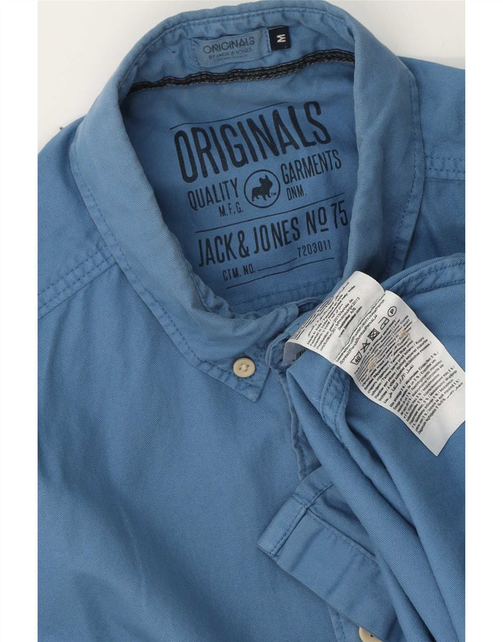 Jack & Jones Cămașă cu mânecă scurtă pentru bărbați, bumbac albastru mediu