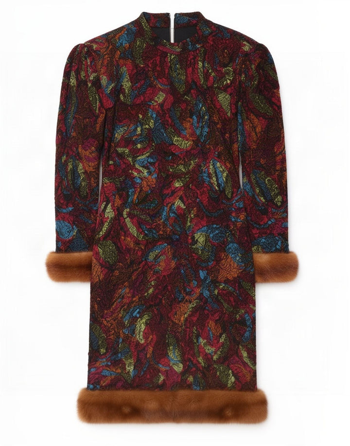 Rochie schimbătoare cu model abstract pentru femei vintage UK 12 Medium Multicolor