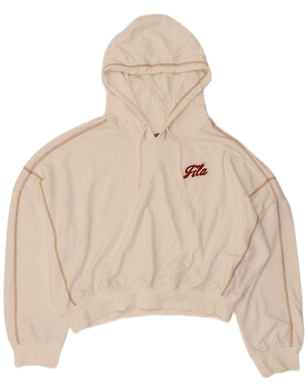 Jumper Fila Crop Oversized Hoodie pentru femei UK 16, mare, alb, bumbac
