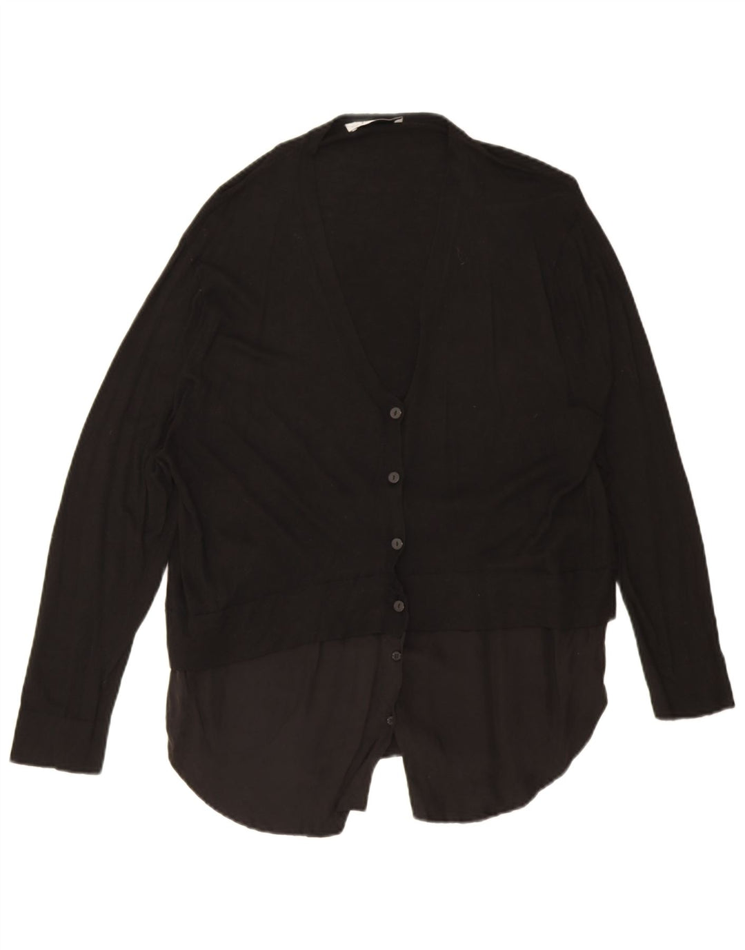Pulover cardigan pentru femei Zara UK 14 Medium Black Cupro