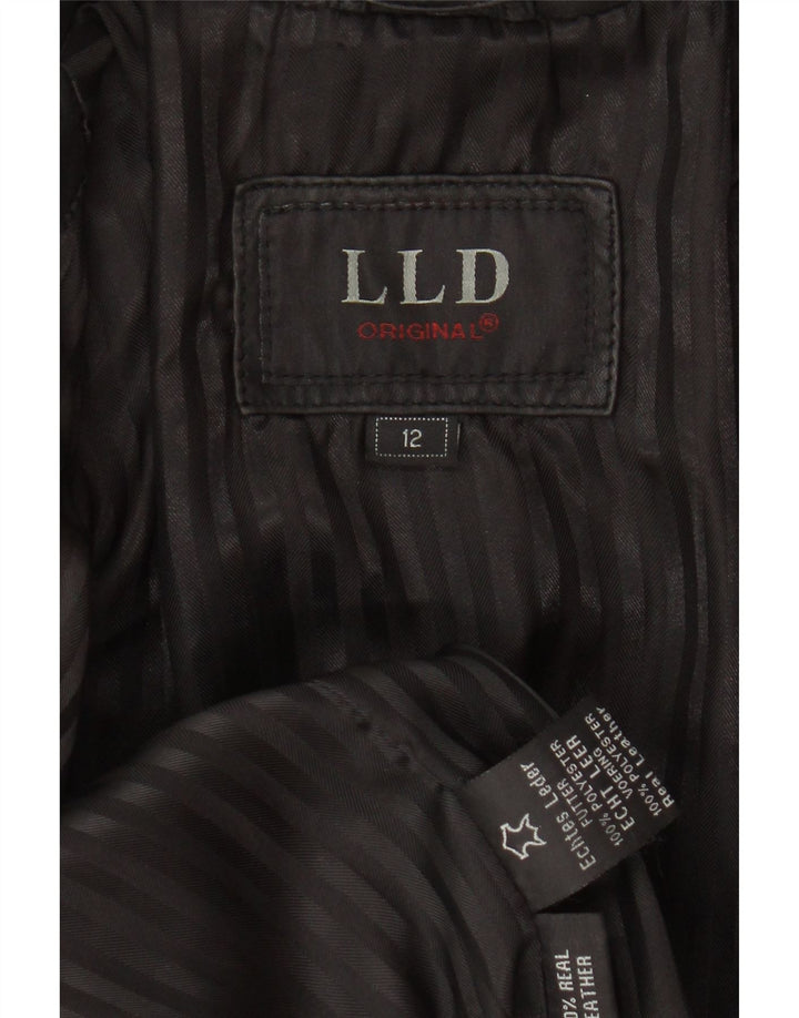 LLD Womens Leather Jacket UK 12 Medium Black Leather Vintage LLD and Second-Hand LLD from Messina Hembry 