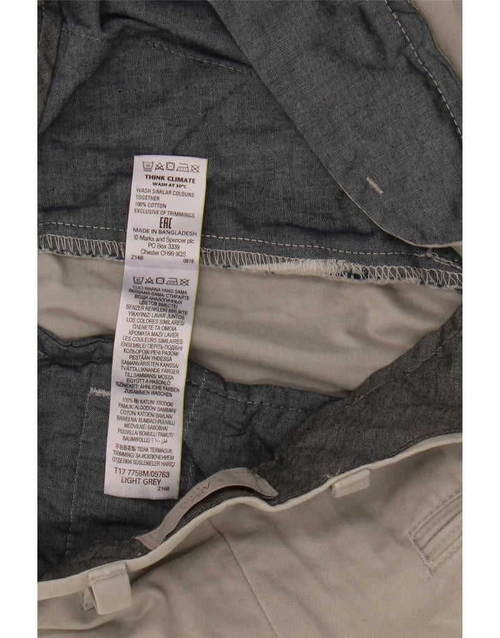 Pantaloni scurți chino pentru bărbați Marks & Spencer W36, bumbac gri mare