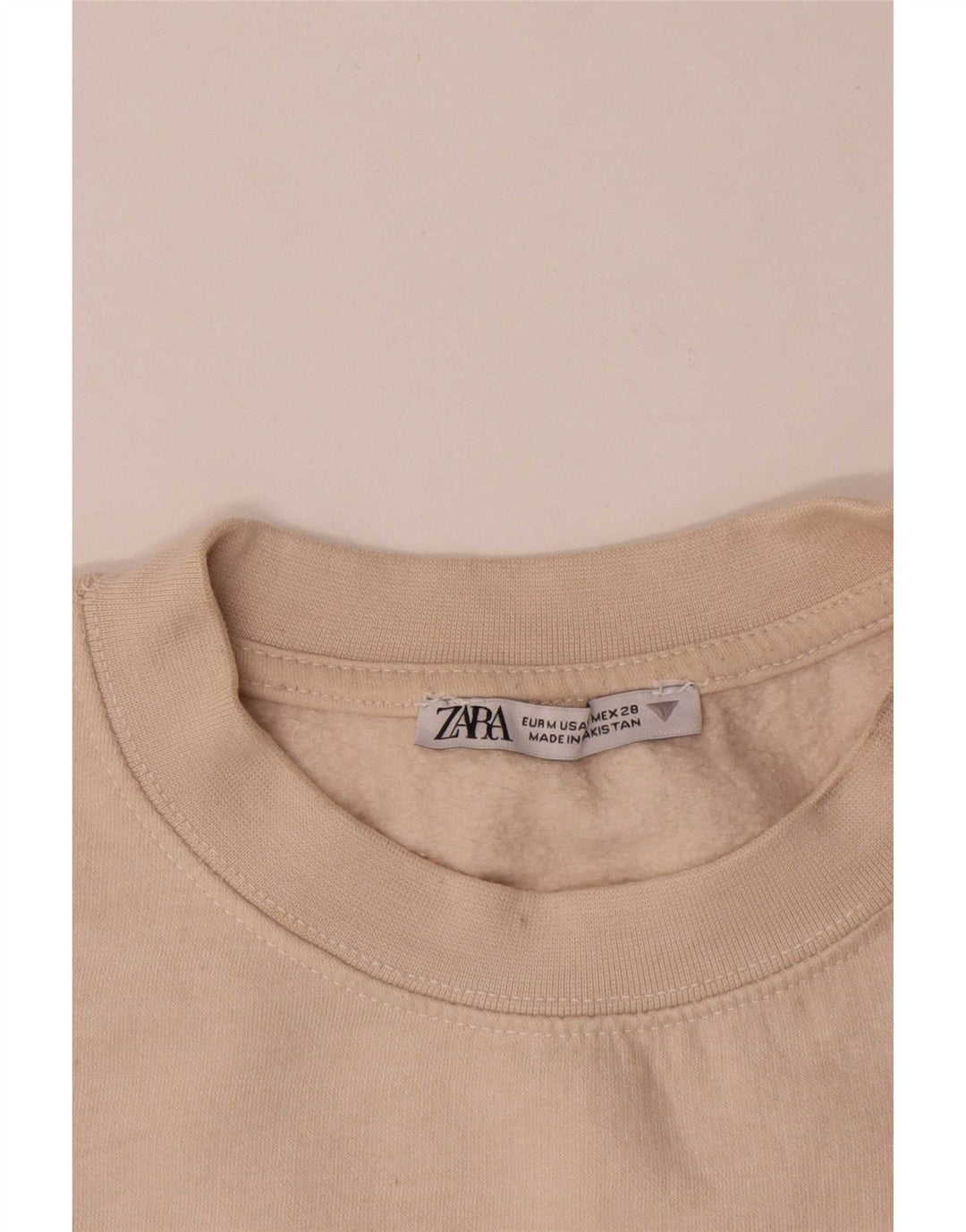 Pulover Crop pentru femei Zara UK 14 Bumbac alb, mediu