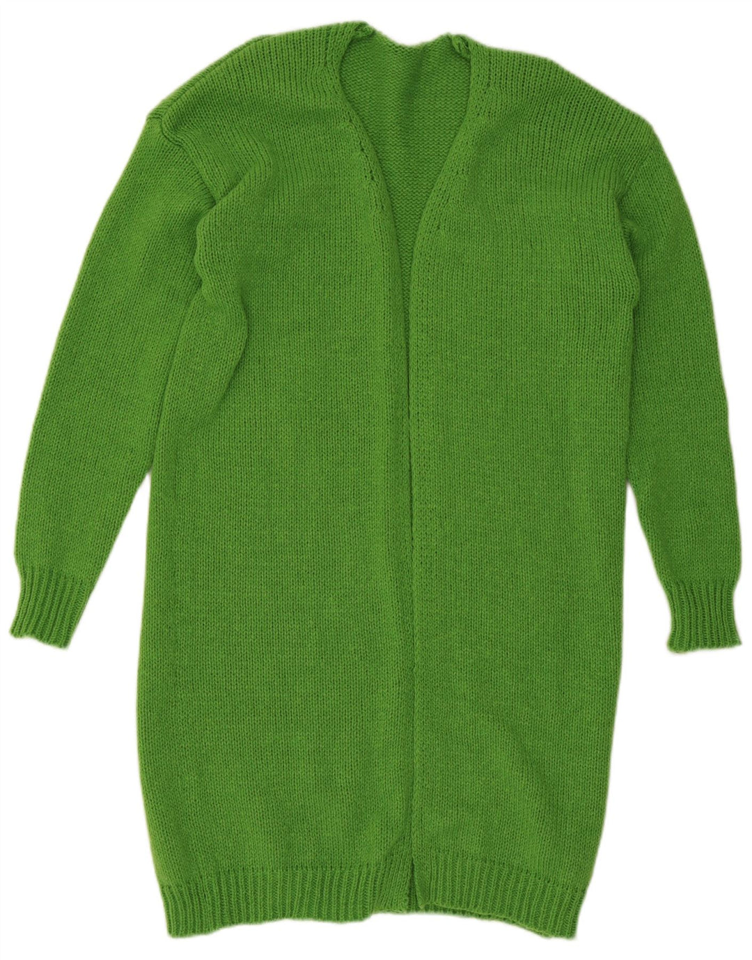 Pulover cardigan deschis cu paragate vintage pentru femei UK 14 Poliester verde mediu
