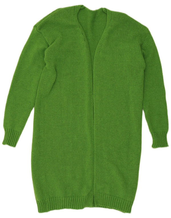 Pulover cardigan deschis cu paragate vintage pentru femei UK 14 Poliester verde mediu