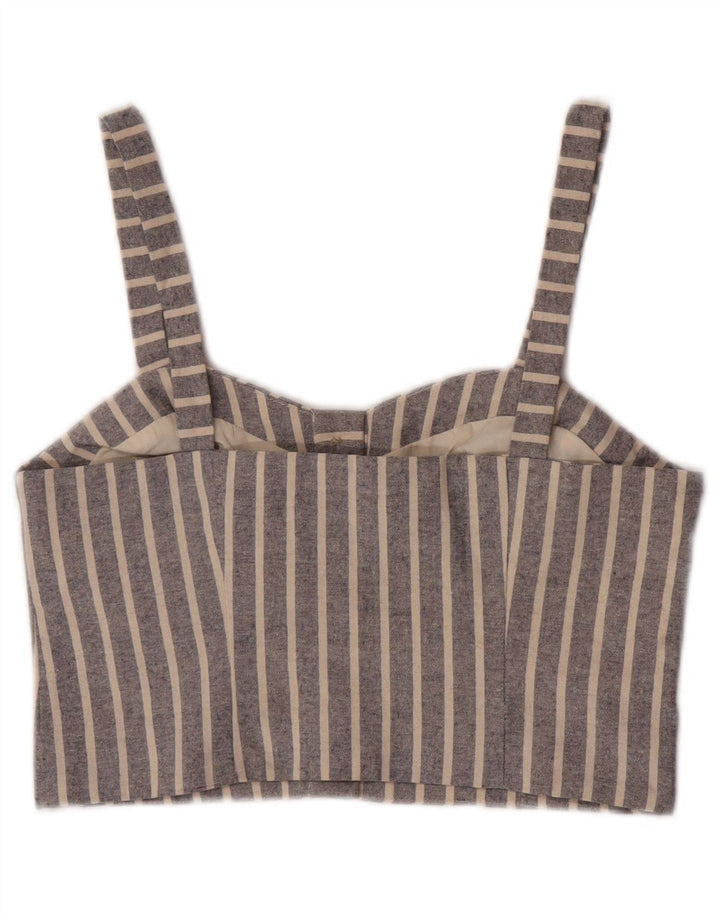 Topshop pentru femei Crop Top UK 10 Poliester cu dungi albastre mici