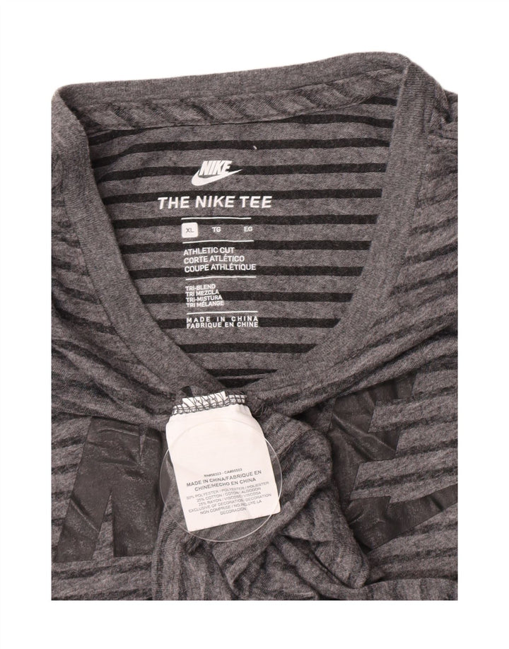 Tricou grafic Nike pentru bărbați cu croială atletică Top XL poliester cu dungi gri