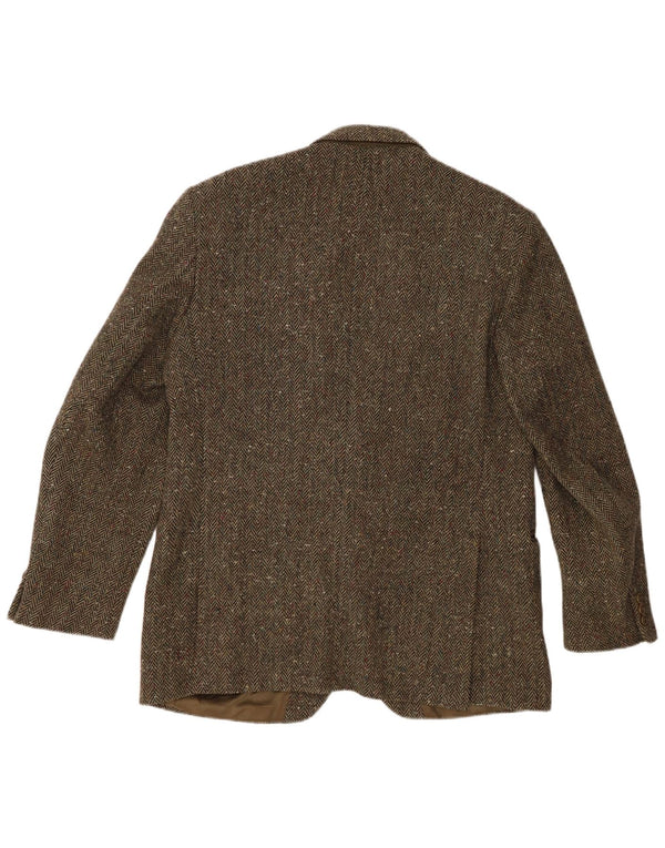 DONEGAL Jachetă pentru bărbați cu 2 nasturi, UK 42 XL, kaki, chevron, lână nouă