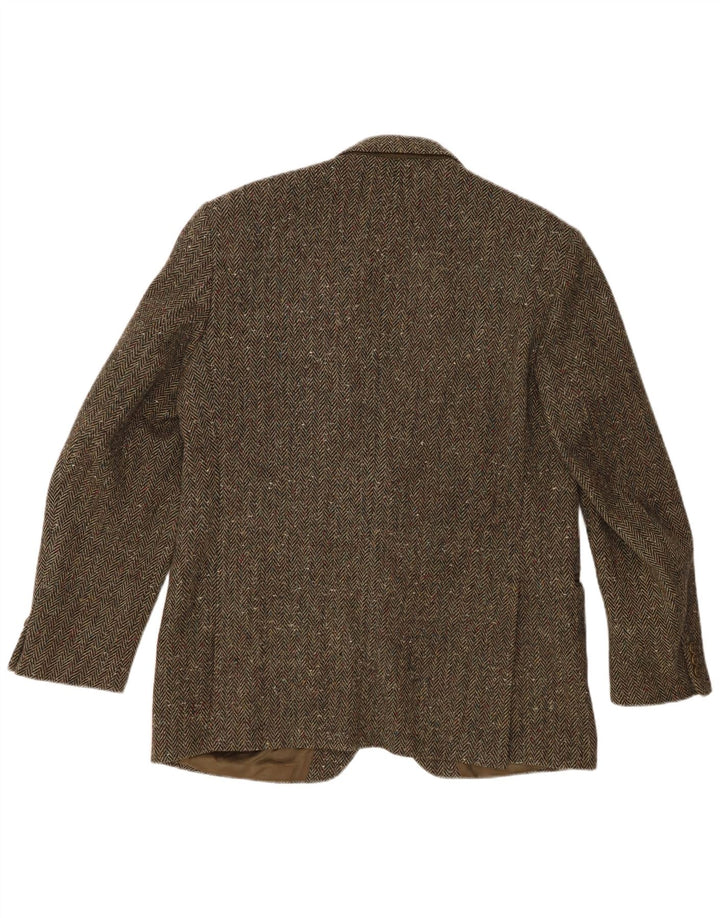 DONEGAL Jachetă pentru bărbați cu 2 nasturi, UK 42 XL, kaki, chevron, lână nouă