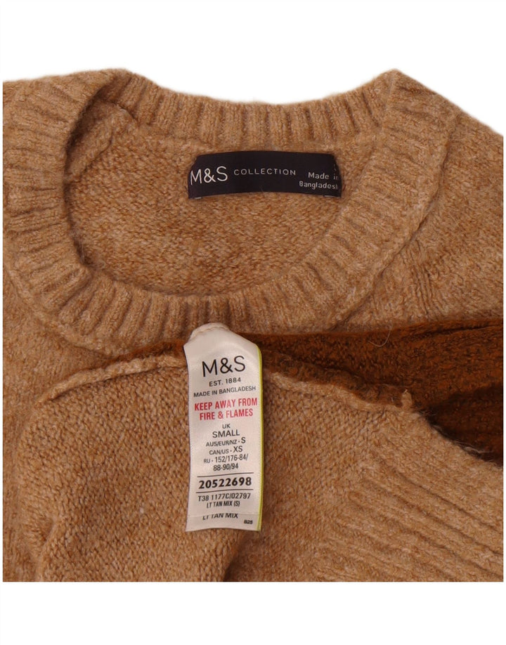 Pulover pentru femei Marks & Spencer cu decolteu triplu UK 10 mic maro
