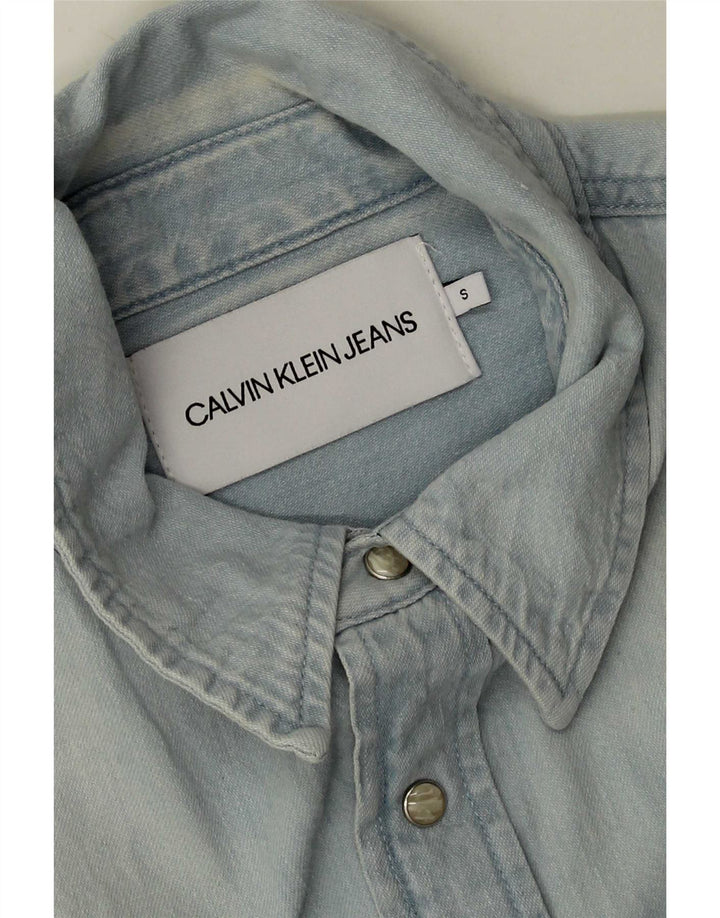 Cămașă de blugi pentru bărbați Calvin Klein Jeans, albastru mic
