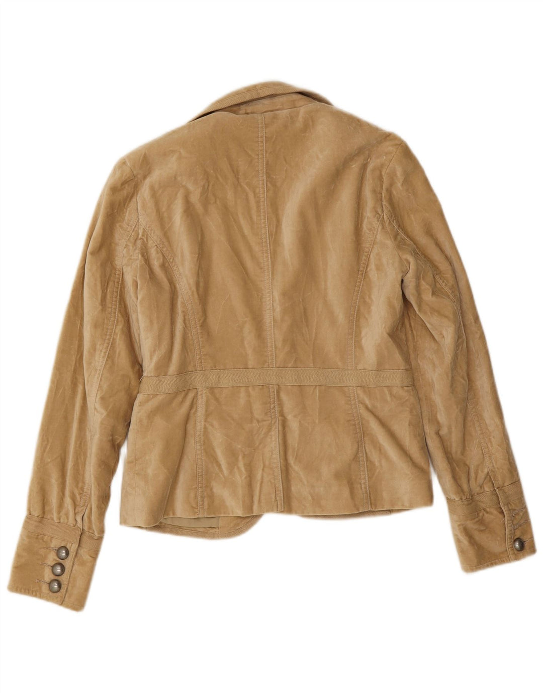 Massimo Dutti Jachetă pentru femei din catifea cu 1 nasture, EU 38, bumbac mic, bej