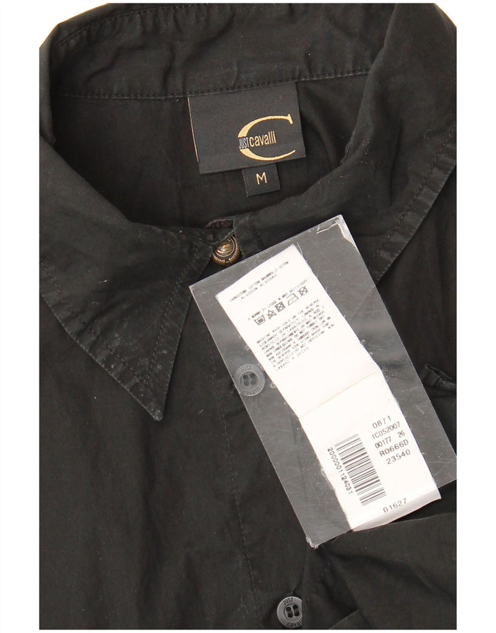 Cămașă pentru femei Just Cavalli UK 12, bumbac mediu negru
