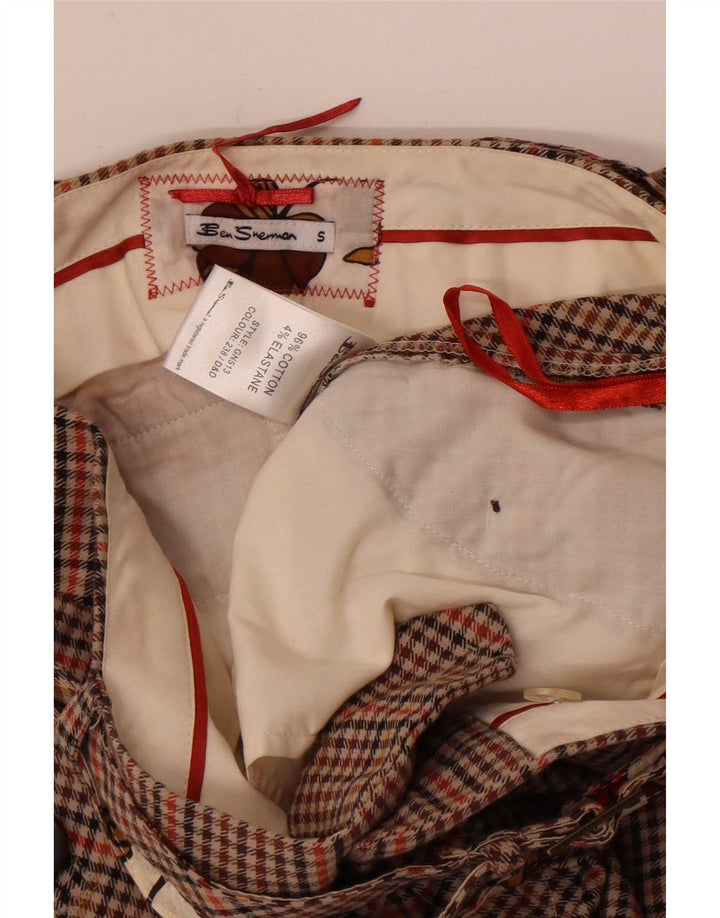 Fusta mini pentru femei Ben Sherman, mic W27, bumbac cu carouri maro