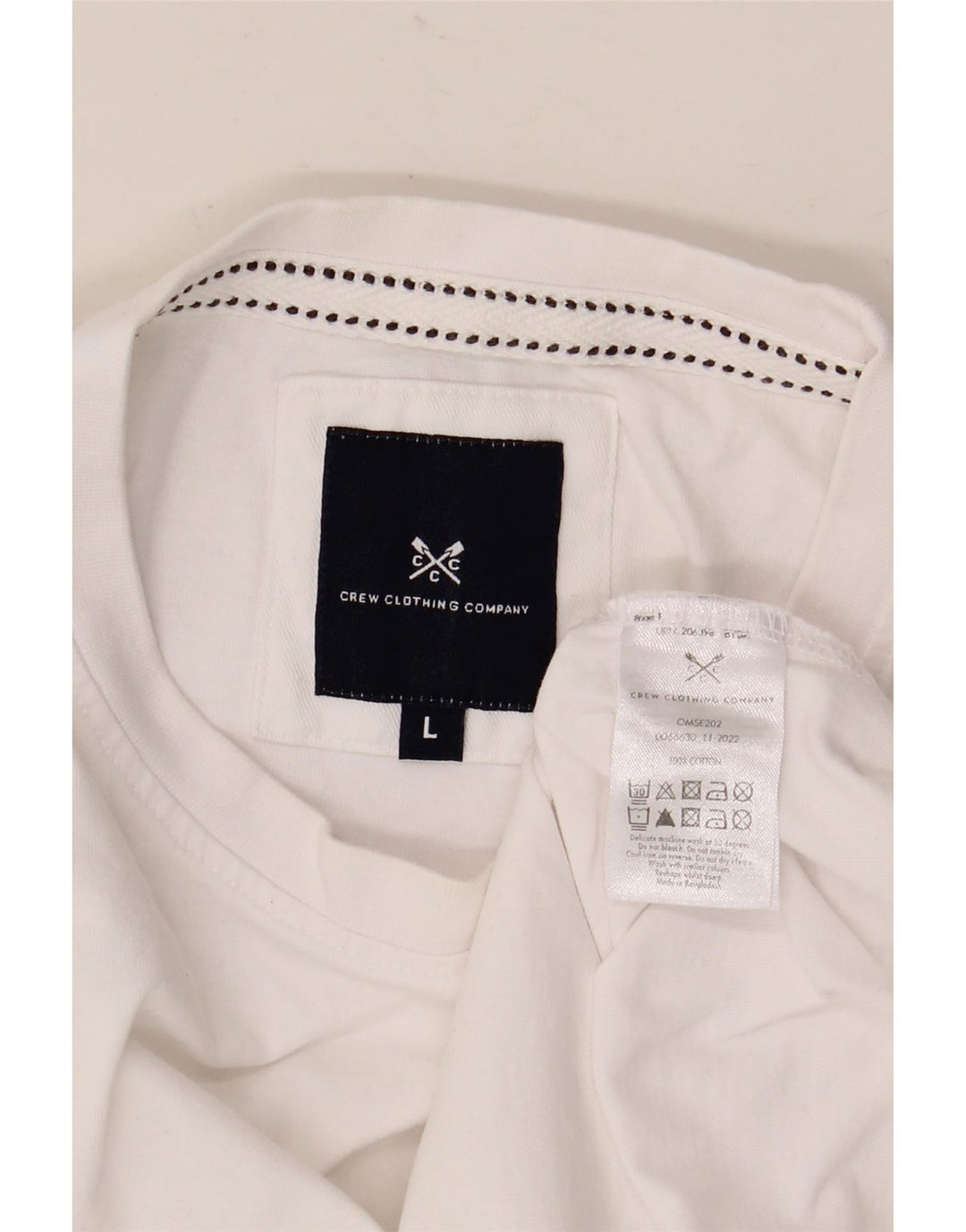 CREW CLOTHING Tricou pentru bărbați Top mare din bumbac alb