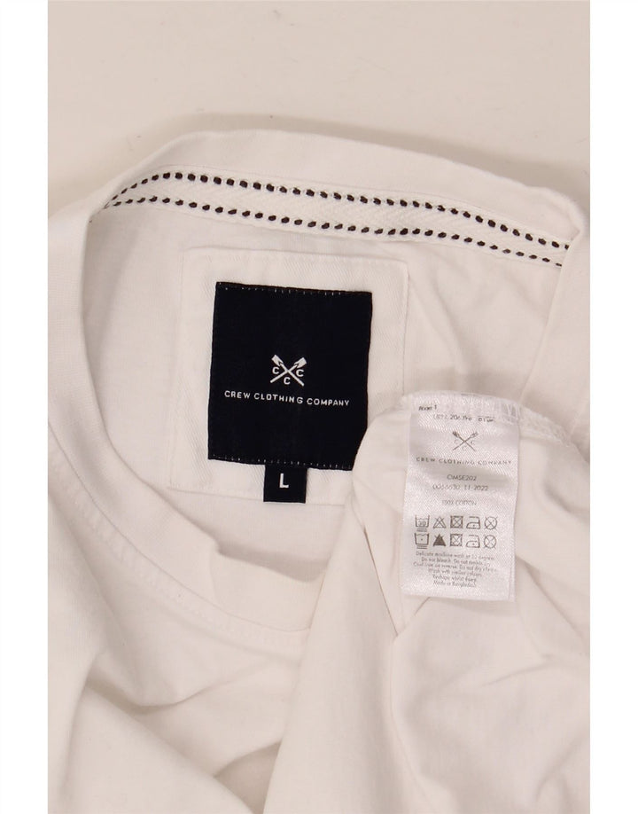CREW CLOTHING Tricou pentru bărbați Top mare din bumbac alb